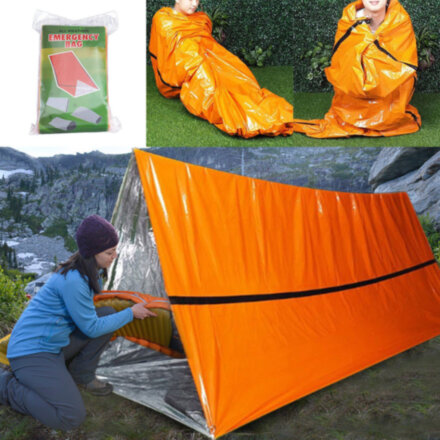 Аварийный спальный мешок-палатка из полиэтилена, 91х213 см
