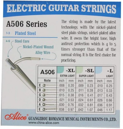 Струны никелевые для электрогитары 09/42 Alice A506 SL