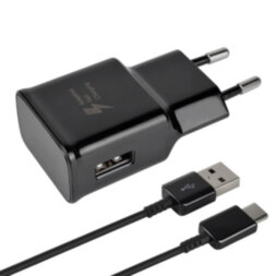 Сетевой адаптер Foxconn USB блок питания для Samsung S8 5V/2A Black (кабель Type-C)