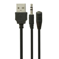 Аудио кабель переходник USB M + 3.5 Jack M на 3.5 Jack F