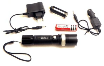 Фонарь ручной светодиодный аккумуляторный 8008 SWAT с зумом